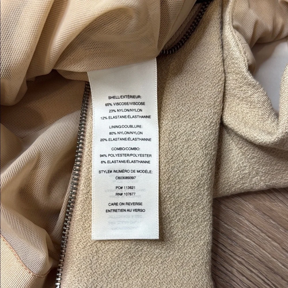 Alice + Olivia Tan Off-Shoulder Crop Top Back Zip - Picture 6 of 8